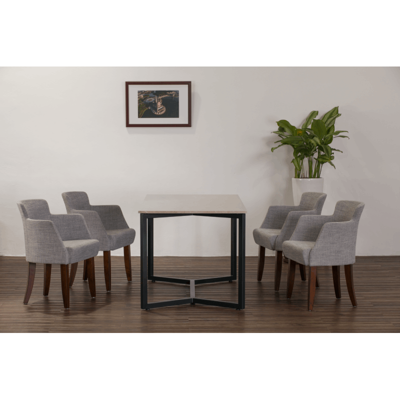 Classic Dining Set with Macony Marble Table